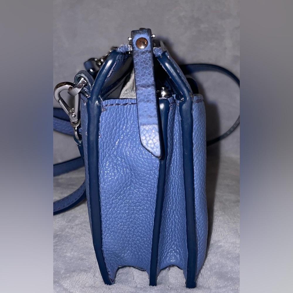 Kate Spade Small Tab Jackson Blue Crossbody Wallet Clutch Pebbled Leather - Picture 3 of 8